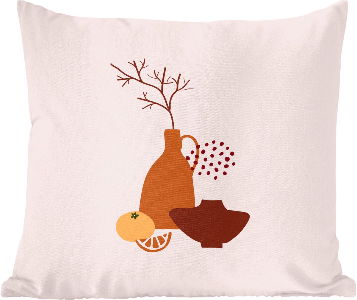 Sierkussens - Kussentjes Woonkamer - 50x50 cm - Vazen - Fruit - Design - Kerstversiering - Kerstdecoratie voor binnen - Woonkamer