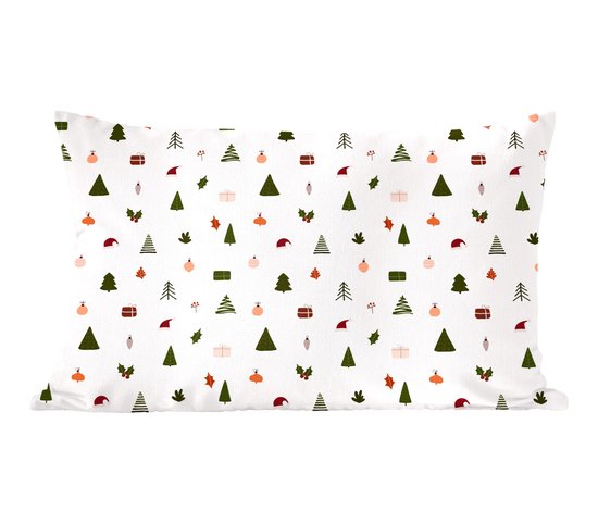 Sierkussens - Kussentjes Woonkamer - 60x40 cm - Kerst - Sjablonen - Wit - Kerstversiering - Kerstdecoratie voor binnen - Woonkamer