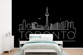 Behang - Fotobehang Stadsaanzicht Toronto op een zwarte achtergrond - Breedte 360 cm x hoogte 240 cm