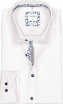 OLYMP Luxor comfort fit overhemd - wit 2-ply (contrast) - Strijkvrij - Boordmaat: 42