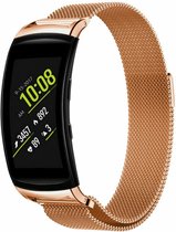 Milanees Smartwatch bandje - Geschikt voor Samsung Gear Fit 2 / Gear Fit 2 Pro Milanese band - rosé goud - Strap-it Horlogeband / Polsband / Armband