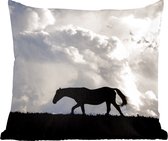 Sierkussen - Paard Wolken Schaduw - Bruin - 50 Cm X 50 Cm