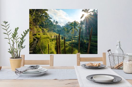 Stickers Stickers muraux - Rizière en terrasse en Indonésie - 90x60 cm - Film adhésif
