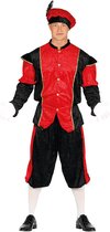 Pieten verkleed kostuum zwart/rood voor heren - Sinterklaas - Pietenpak M