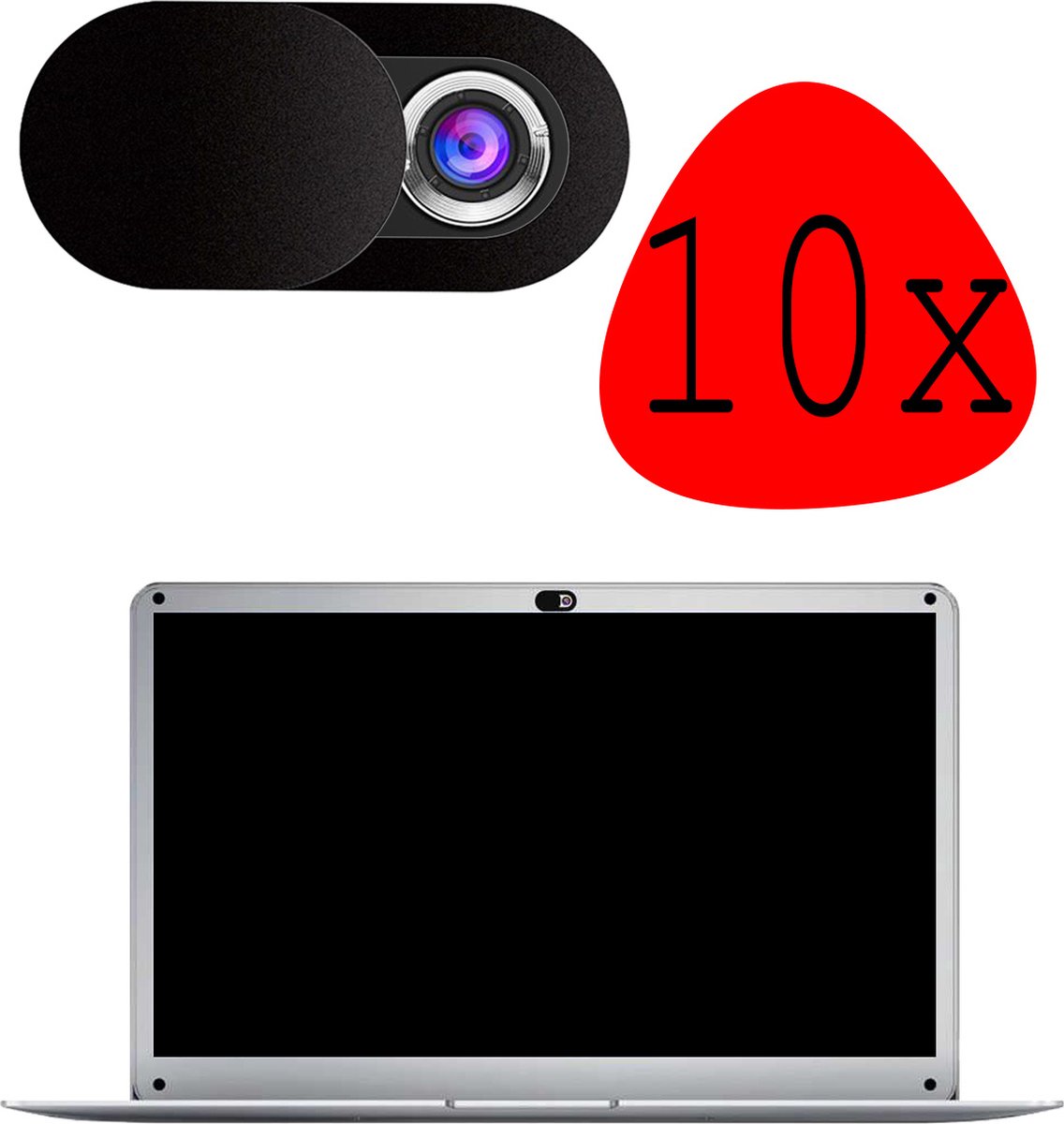 Webcam Cover Privacy Universeel - Laptop Camera Cover Voor Privacy - Smartphone Camera Privacy Beschermer Camera Tablet - Zwart - 10 Stuks