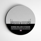 Koning Willem ll stadion muurcirkel premium – Voetbalstadion wanddecoratie – Dibond Butler Finish muurcirkel – zwart wit - dibond butler finish 40cm