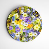 Muurcirkel bloemen | veel verschillende bloemen als muurcirkel | bloemen assortiment |  kleurrijke muurcirkel met bloemen