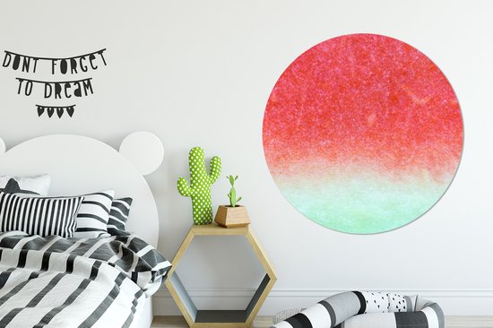 Assiette en plastique cercle mural pastèque abstraite - ⌀ 150 cm - peinture ronde - impression photo sur cercle mural en plastique (forex) / cercle vivant / (décoration murale)