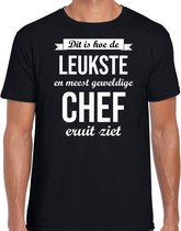 Dit is hoe de leukste en meest geweldige chef eruit ziet cadeau t-shirt - zwart voor heren - beroepen shirt L