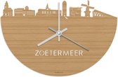 Skyline Klok Zoetermeer Bamboe hout - Ø 40 cm - Woondecoratie - Wand decoratie woonkamer - WoodWideCities