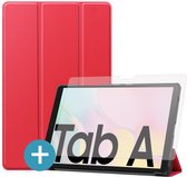 Samsung Tab A7 hoes - 2020 - Perfecte pasvorm - Slaap/Wake functie – Met ScreenProtector - Diverse kijkhoeken – Rood