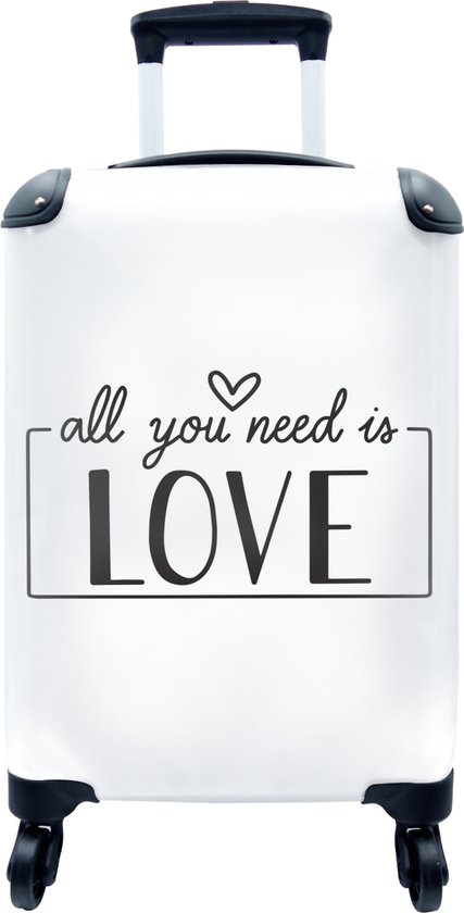 Valise - Citation ''all you need is love'' - 35x55x20 cm - Bagage à main -  Trolley | bol.com