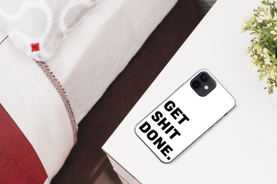 Coque iPhone 12 - Citations - Zwart - Wit - Motivation - Siliconen