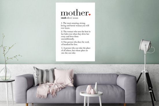 Beau cadeau pour maman - texte avec définition Poster Mother 80x120 cm