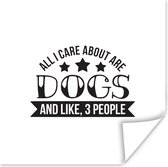 Poster Quotes - Spreuken - All I care about is dogs - Hond - 30x30 cm