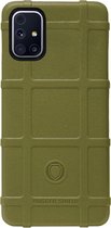 RUGGED SHIELD Rubber Bumper Case Hoesje Geschikt voor Samsung Galaxy M51 - Groen