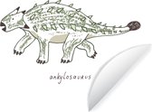 WallCircle - Muurstickers - Behangcirkel - Kinderkamer - Ankylosaurus - Dinosaurus - Jongetjes - Meid - Kids - 50x50 cm - Muurcirkel - Zelfklevend - Ronde Behangsticker