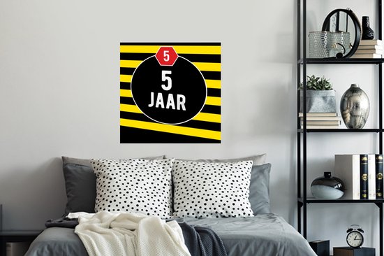 Stickers Stickers muraux - Année anniversaire - Jaune - Zwart - 80x80 cm - Feuille adhésive