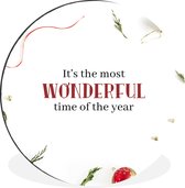 WallCircle - Wandcirkel - Muurcirkel - Kerst - Winter - Quote - Aluminium - Dibond - ⌀ 60 cm - Binnen en Buiten