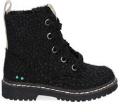 Bunnies JR 221932-789 Meisjes Biker Boots - Zwart - Imitatieleer - Veters