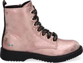 Bunnies JR 221941-996 Meisjes Biker Boots - Roze - Imitatieleer - Veters