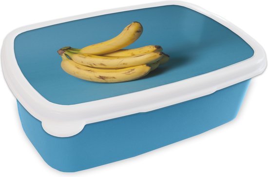 Terzijde semester zuigen Broodtrommel Blauw - Lunchbox - Brooddoos - Banaan - Fruit - Blauw -  18x12x6 cm -... | bol.com