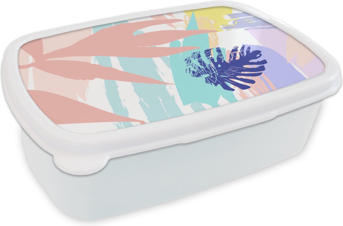 Broodtrommel Wit - Lunchbox - Brooddoos - Zomer - Strand - Kleur - 18x12x6 cm - Volwassenen