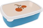 Broodtrommel Blauw - Lunchbox - Brooddoos - Zomer - Appels - Tak - 18x12x6 cm - Kinderen - Jongen