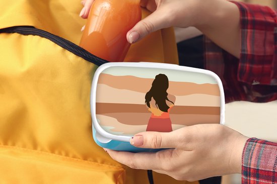 Lunchbox Blauw - Lunchbox - Breadbox - Femme - Vêtements - Plage - Été - 18x12x6 cm - Enfants - Garçon