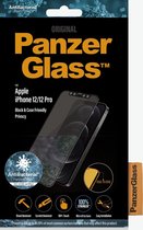 PanzerGlass Gehard Glas Privacy Screenprotector Geschikt voor Apple iPhone 12 - Zwart