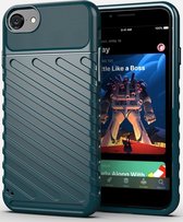 Apple iPhone 7 Hoesje - Mobigear - Groove Serie - TPU Backcover - Groen - Hoesje Geschikt Voor Apple iPhone 7