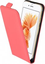 Apple iPhone 8 Hoesje - Mobiparts - Premium Serie - Kunstlederen Flipcase - Peach Pink - Hoesje Geschikt Voor Apple iPhone 8