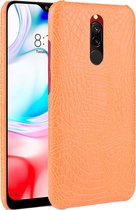 Xiaomi Redmi 8 Hoesje - Mobigear - Croco Serie - Hard Kunststof Backcover - Oranje - Hoesje Geschikt Voor Xiaomi Redmi 8