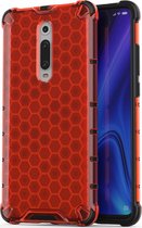 Xiaomi Mi 9T Hoesje - Mobigear - Honeycomb Serie - Hard Kunststof Backcover - Rood - Hoesje Geschikt Voor Xiaomi Mi 9T