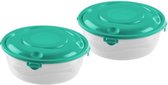 Hega Lunchboxen Moscu 500 Ml 13,5 X 5,5 Cm Turquoise 2 Stuks