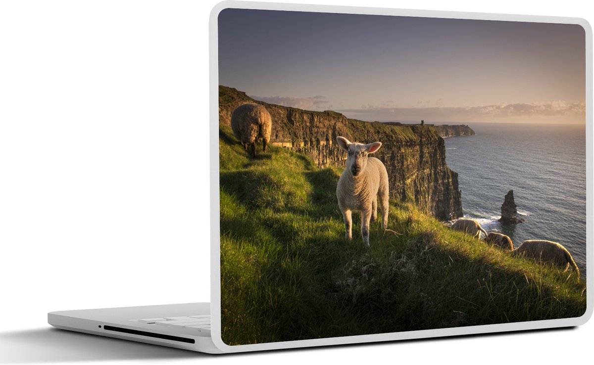 Laptop sticker - 10.1 inch - Schapen op de kliffen van Moher - 25x18cm - Laptopstickers - Laptop skin - Cover