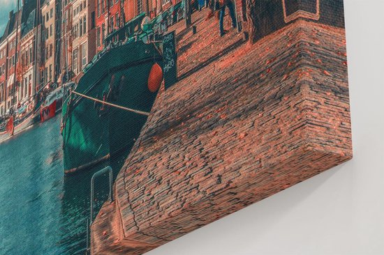 Artaza Toile Peinture Canal à Groningue - 40x20 - Klein - Photo sur Toile - Impression sur Toile