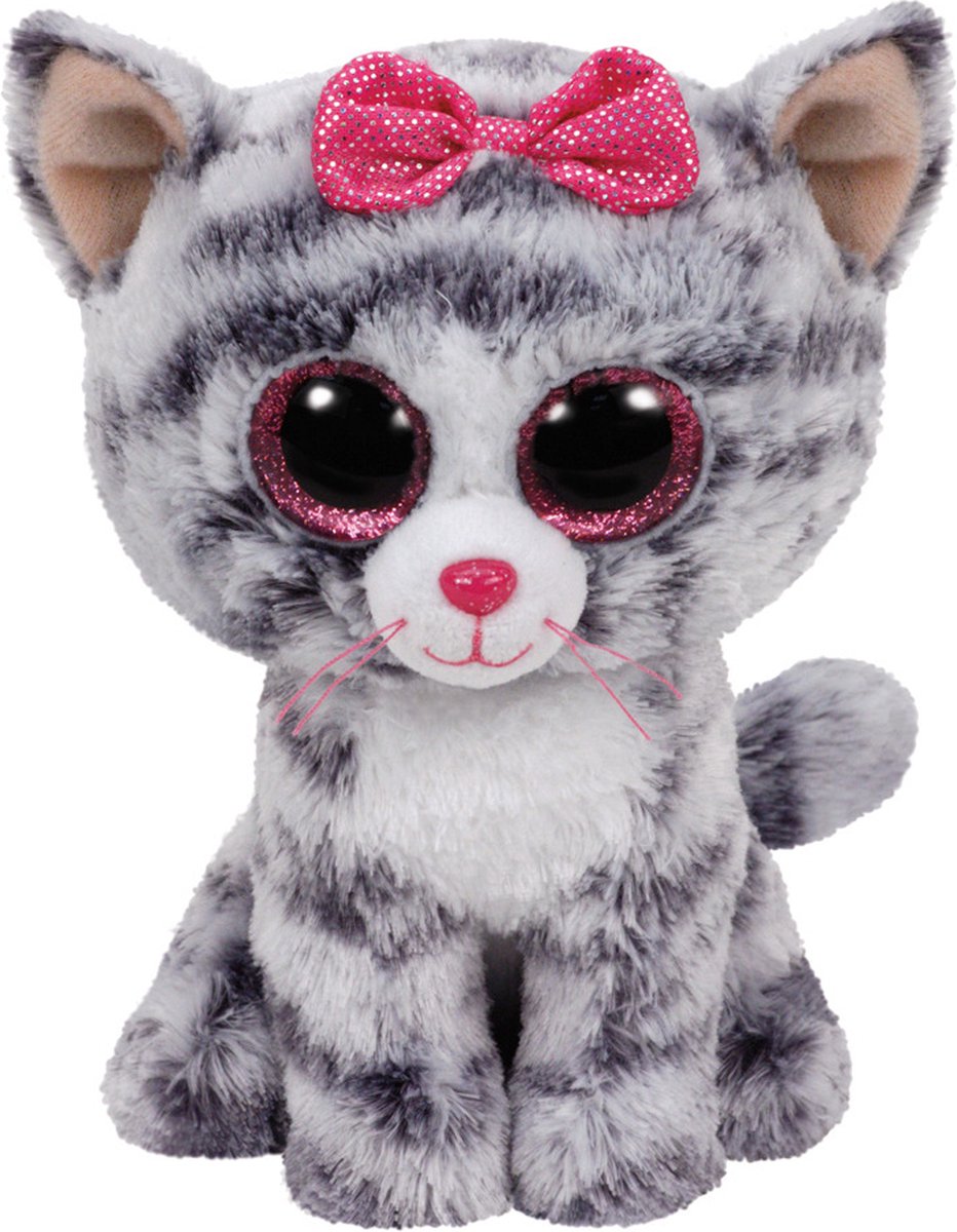 Ty Beanie Boo's Kiki pluche grijs kat knuffel 15 cm — afbeelding 6
