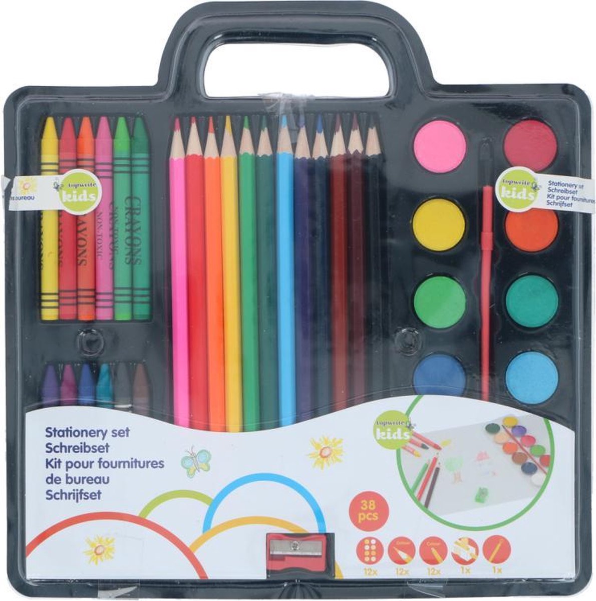 Topwrite Kleurkoffer 38-delig
