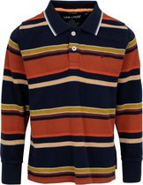 J&JOY - Poloshirt Mannen Ontario Forest Navy & Brown Stripes