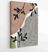 Canvas schilderij - Botanical wall art vector set. Golden foliage line art drawing with watercolor 3 -    – 1903166983 - 50*40 Vertical