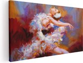 Artaza Canvas Schilderij Ballerina van Olieverf - Ballet - 120x60 - Groot - Foto Op Canvas - Canvas Print