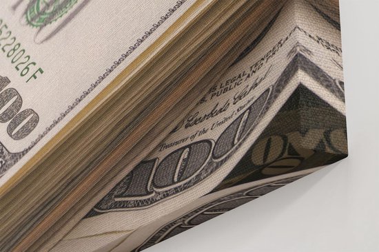 Artaza Canvas Schilderij Dollar Geld Briefjes - 60x20 - Foto Op Canvas - Canvas Print