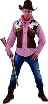 Magic By Freddy's - Cowboy & Cowgirl Kostuum - Prairie Jager Cowboy Hemd En Vest Man - rood - Large - Bierfeest - Verkleedkleding