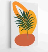 Canvas schilderij - Foliage line art drawing with abstract shape. Abstract Plant Art design for print, cover, wallpaper, Minimal and natural wall art. 4 -    – 1820081984 - 80*60 V