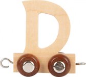 treinkarretje letter D hout beige 5 x 3,5 x 6 cm
