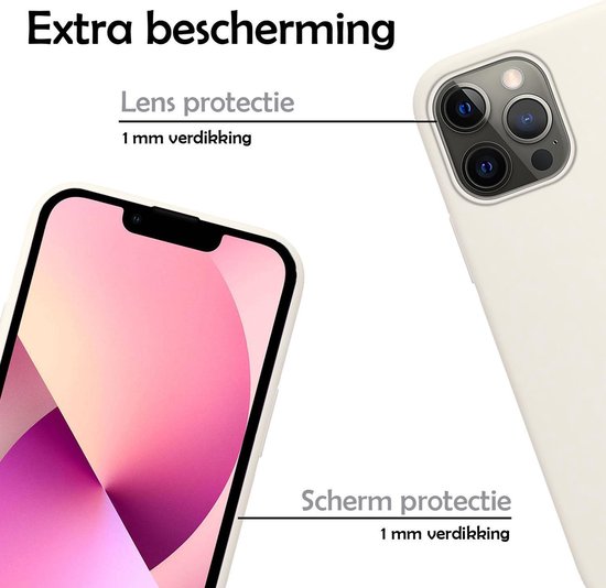 Coque iPhone 13 Pro Etui Siliconen Avec 2x Protecteur D'écran - Coque Etui iPhone 13 Pro Avec 2x Protecteur D'écran - Wit