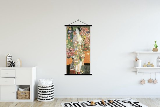 Porte-affiche avec affiche - Affiche scolaire - Danseuse - Gustav Klimt - 90x180 cm - Lattes noires