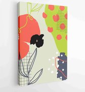 Canvas schilderij - Abstract organic shape Art design for poster, print, cover, wallpaper, Minimal and natural wall art. 4 -    – 1855434628 - 40-30 Vertical