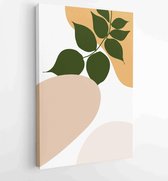 Canvas schilderij - Earth tone boho foliage line art drawing with abstract shape. Abstract Plant Art design for print, cover, wallpaper, Minimal and natural wall art. 1 -    – 1839